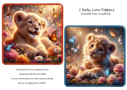 2 Baby Lion Toppers