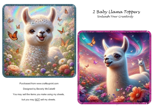 2 Baby Llama Toppers