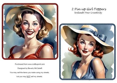 2 Pin-Up Girl Toppers