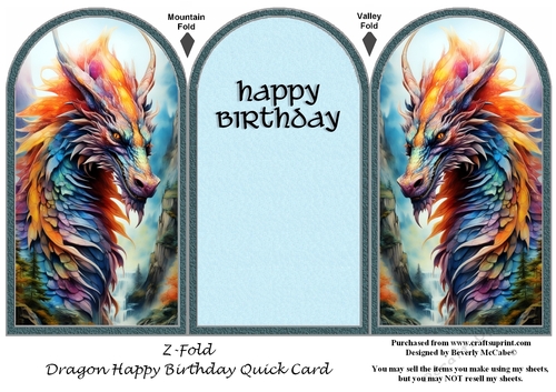 Dragon Happy Birthday Z-Fold Quick Card
