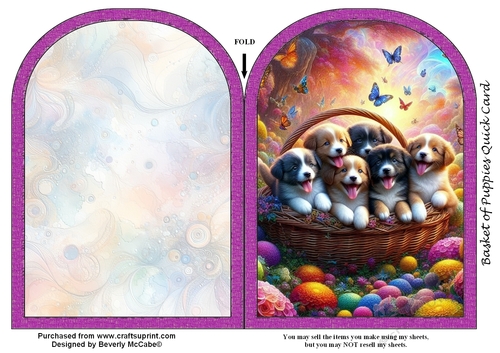 Basket of Puppies Quick Card