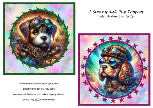 2 Steampunk Pup Toppers