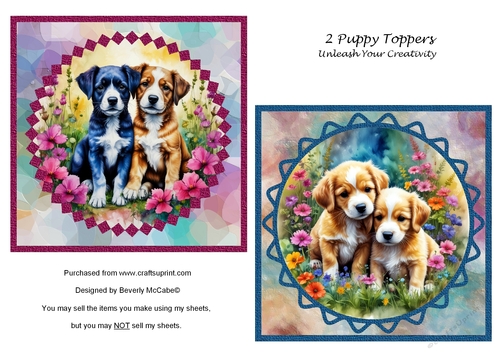 2 Adorable Puppy Toppers