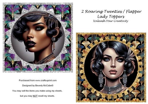 2 Roaring Twenties Flapper Toppers