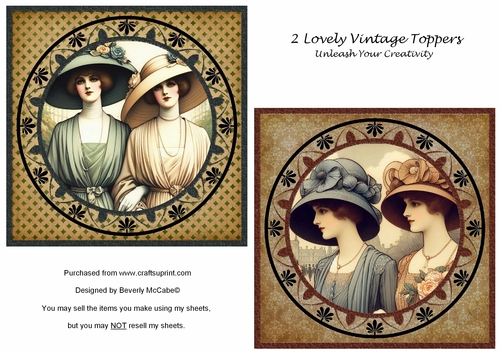 2 Beautiful Vintage Toppers