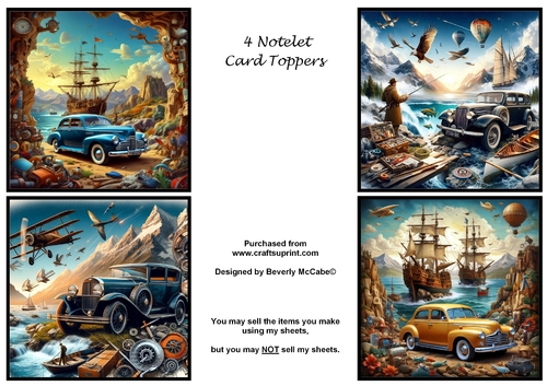 4 For the Guys Notelet Toppers