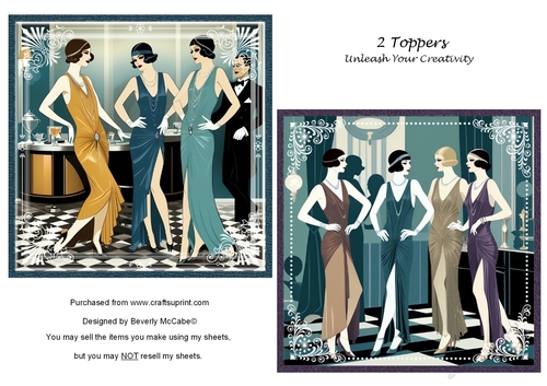 2 Vintage Speakeasy Toppers