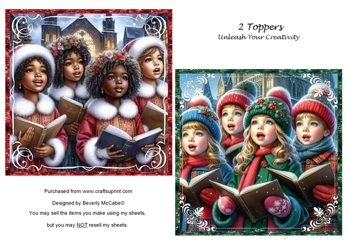 2 Children Caroling Toppers