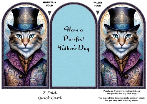 Purrfect Fathers Day Z-Fold Quick Card