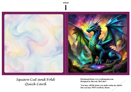 Dragon Fantasy Cut and Fold Quick Card