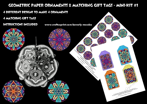Geometric Ornaments & Matching Gift Tags Mini Kit #1