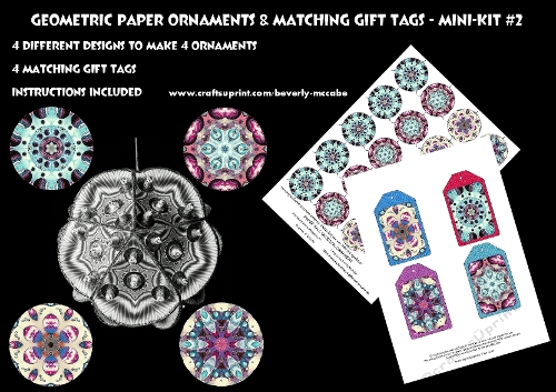 Geometric Ornaments & Matching Gift Tags Mini Kit #2