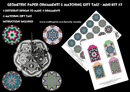 Geometric Ornaments & Matching Gift Tags Mini Kit #3