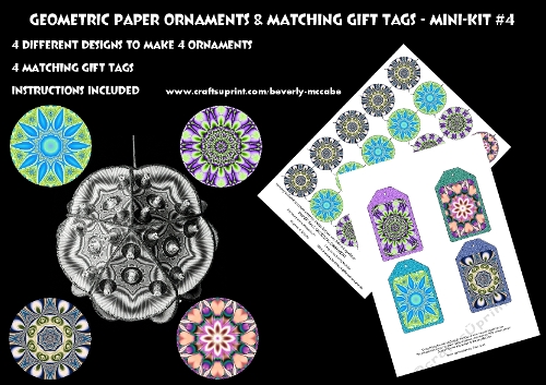 Geometric Ornaments & Matching Gift Tags Mini Kit #4