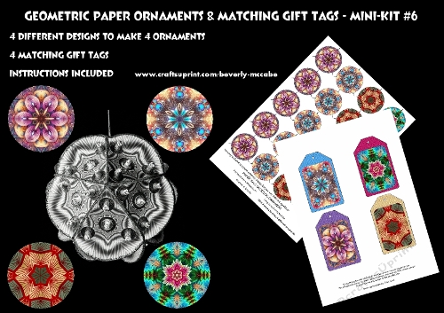 Geometric Ornaments & Matching Gift Tags Mini Kit #6