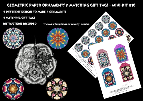 Geometric Ornaments & Matching Gift Tags Mini Kit #10