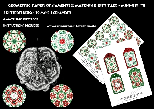 Geometric Ornaments & Matching Gift Tags Mini Kit #11