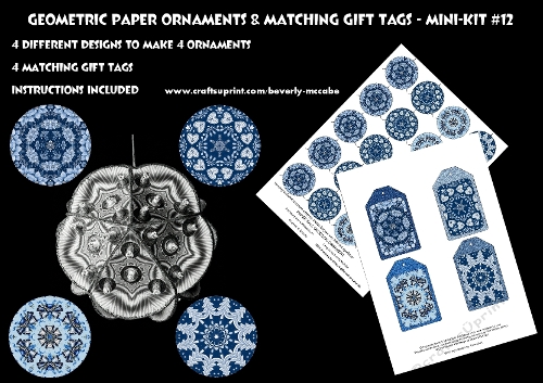 Geometric Ornaments & Matching Gift Tags Mini Kit #12