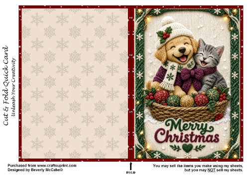 Merry Christmas Cut & Fold Quick Card