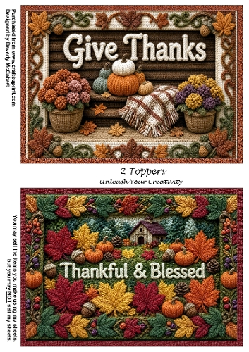 2 Lovely Thanksgiving Toppers
