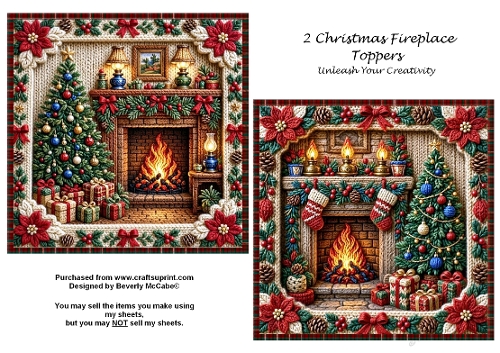 2 Lovely Christmas Fireplace Toppers