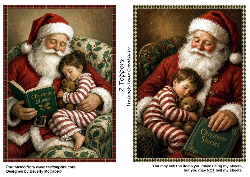 2 Old-Fashioned Story Time with Father Christmas Toppers