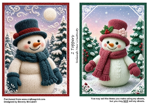 2 Snow People Holiday Toppers