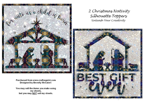2 Nativity Silhouette Toppers