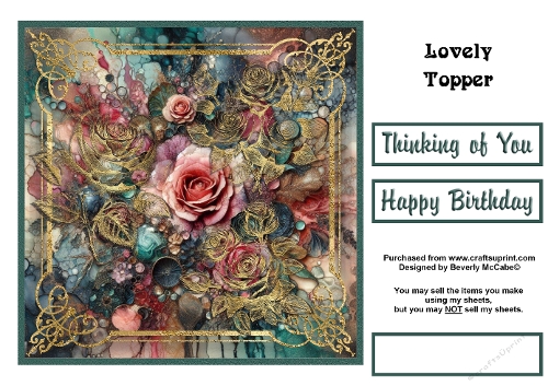 Golden Roses Topper