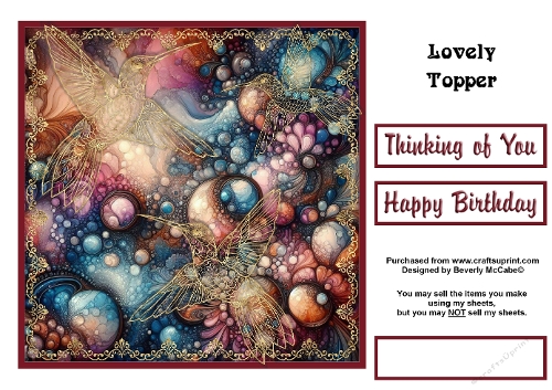 Golden Hummingbirds Topper