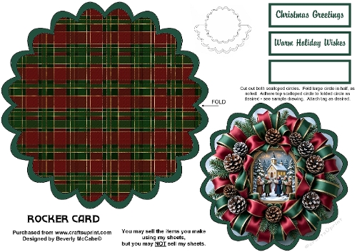 Wreath and Carolers Wobble Rocker Card