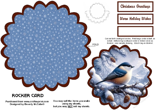 Nuthatch in Winter Wobble Rocker Card
