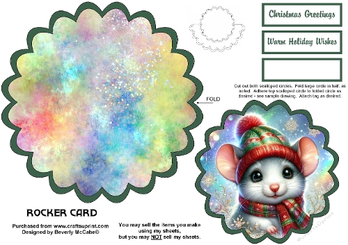 Christmas Mouse Wobble Rocker Card