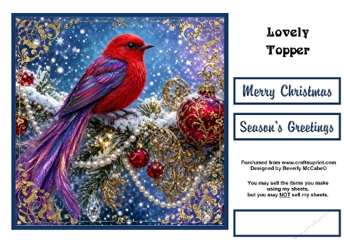 Beautiful Christmas Bird Topper