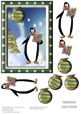 Penguin Christmas Card Topper