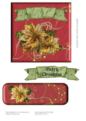 Red & Gold Christmas Topper & Bookmark