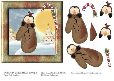 Christmas Penguin in a Mitten