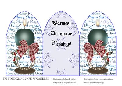 Christmas Candles Tri-fold Card