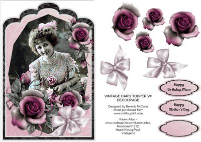 Vintage Photo & Roses Topper