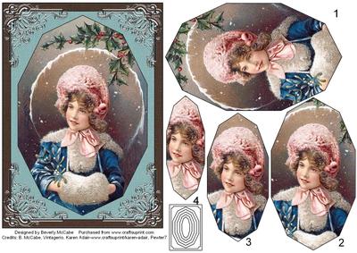 Victorian Girl Christmas Pyramid