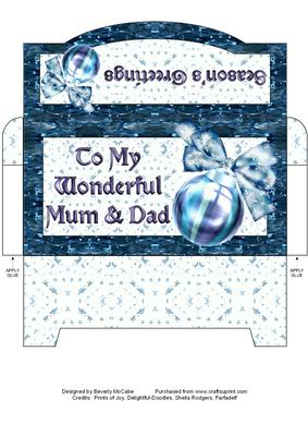Blue Season's Greetings Money Wallet #2