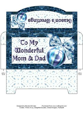 Blue Season's Greetings Money Wallet #3