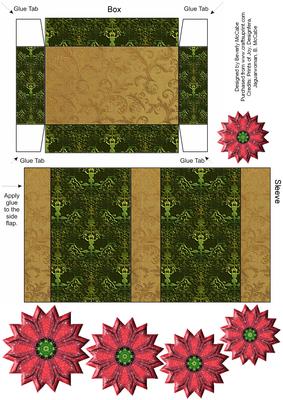 Box with Sleeve & Poinsettia Toppers