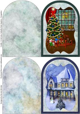 Two Cut & Fold Christmas Quick Cards #2