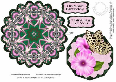 Butterfly & Floral Rocker Card