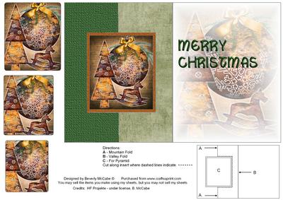 Steampunk Merry Christmas Fold Back
