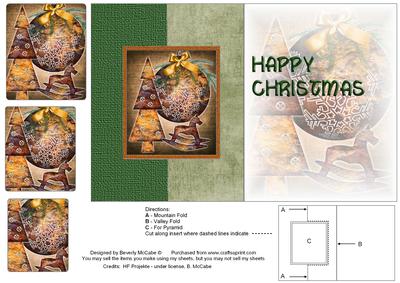 Steampunk Happy Christmas Fold Back