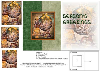 Steampunk Season's Greetings Fold Back