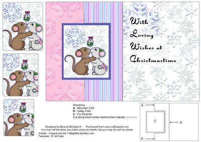 Christmas Mice Fold Back Card