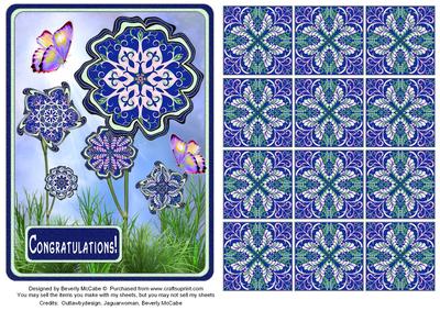 Congratulations Floral & Tea Bag Tiles